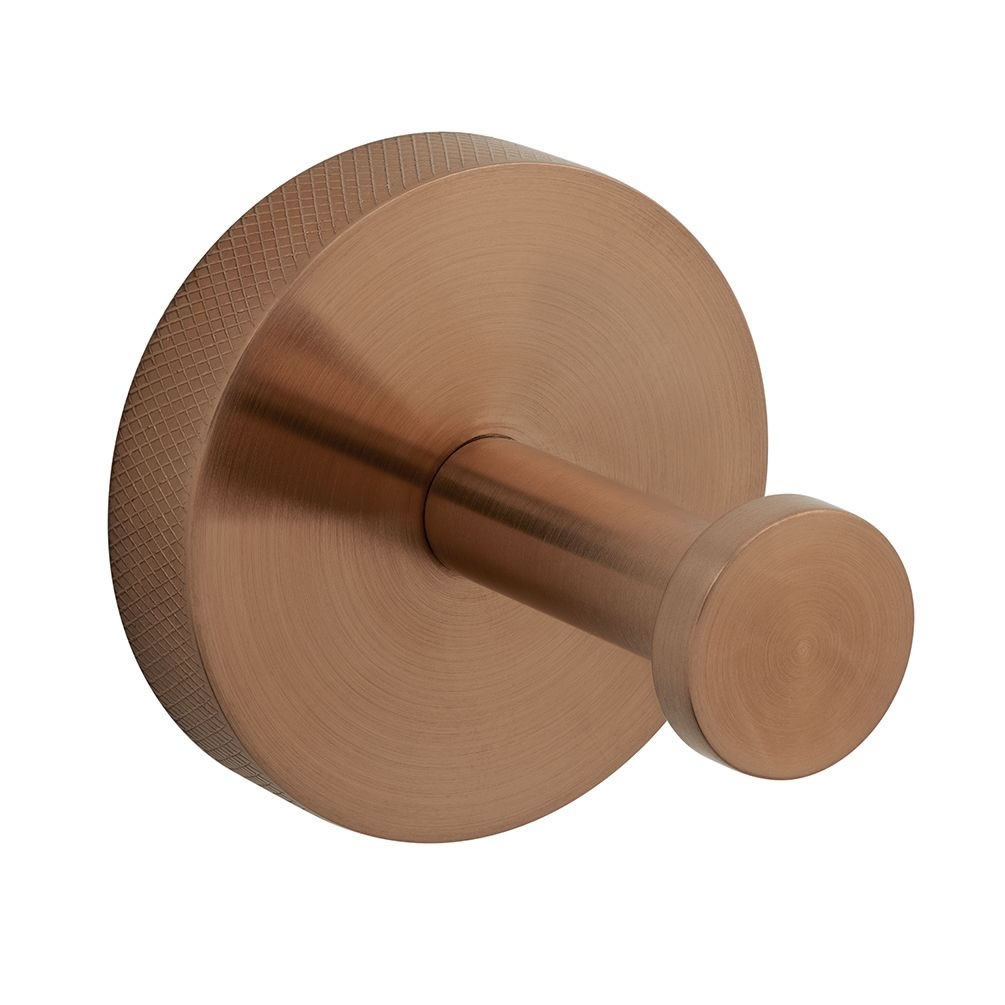 Cutout image of Vado Individual Knurled Accents Brushed Bronze Robe Hook